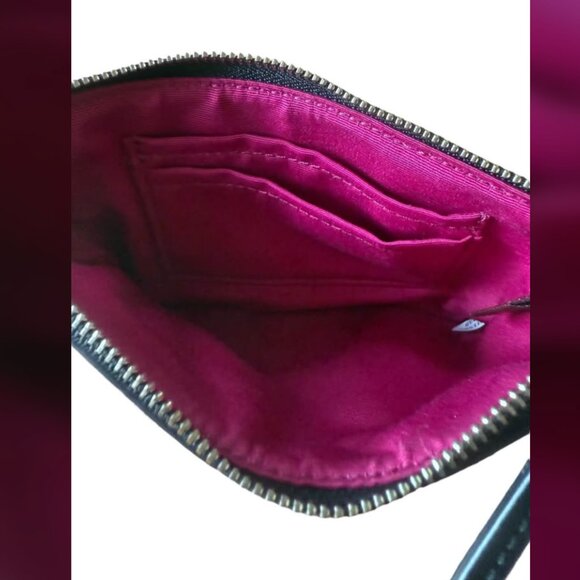 COACH NEW Cranberry Ocelot Animal Print Zippered Wristlet - Picture 7 of 7